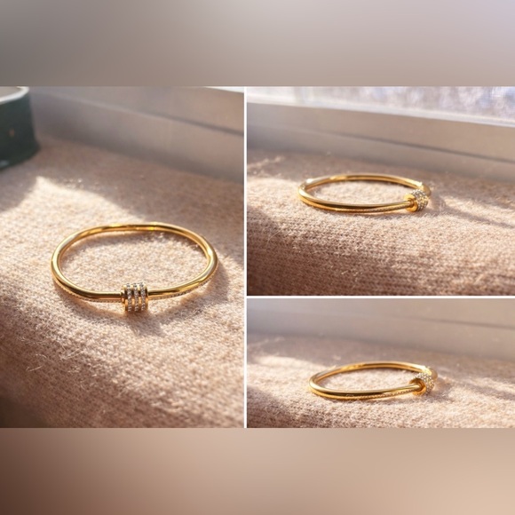 Gold-Tone Bangle Bracelet Lot – Kainier 14K RGP & Clover 999 Stamped - Grab Bag - Picture 4 of 7